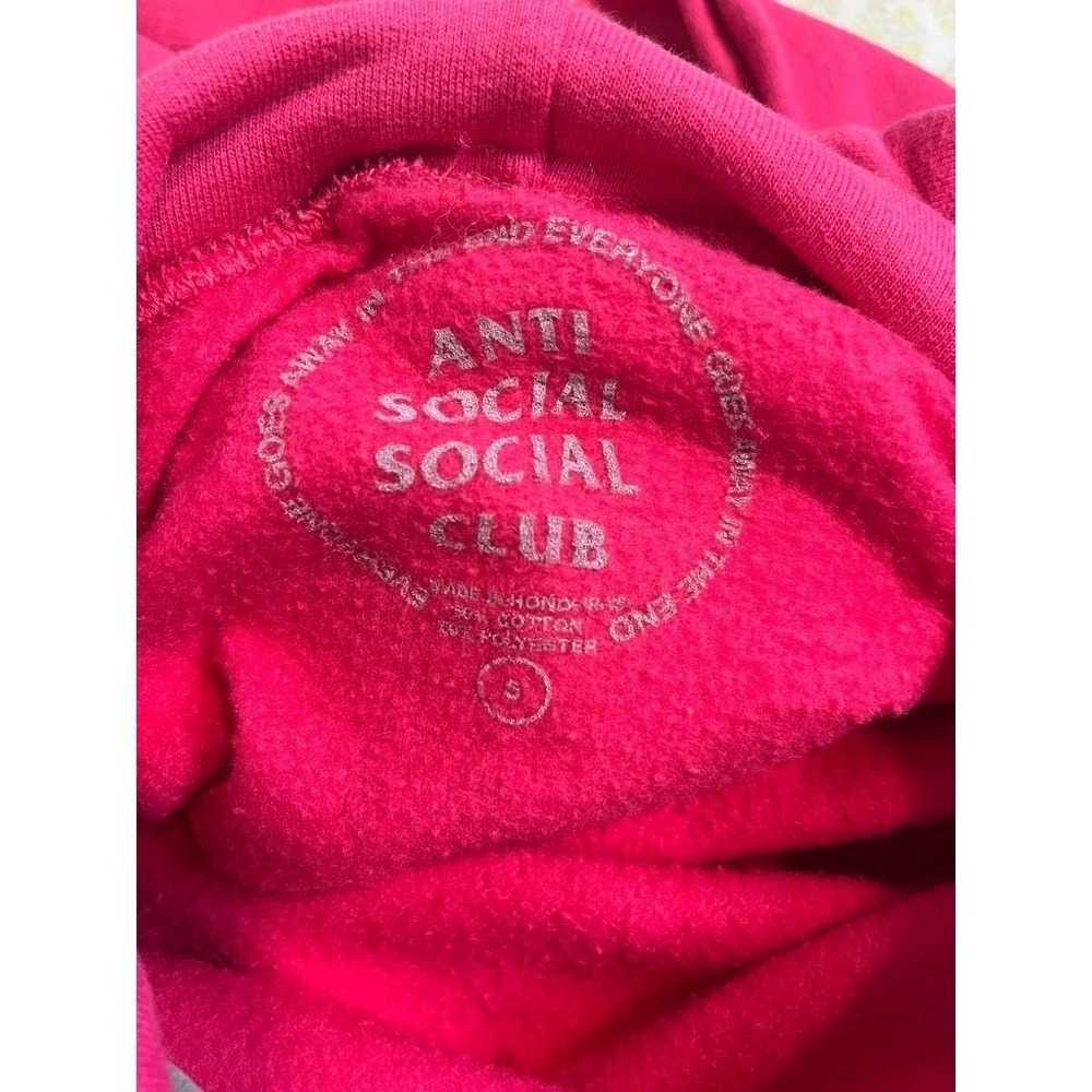 Anti Social Social Club Cancelled Hoodie Pink Green Rare Graphic Sweatshirt S - Picture 5 of 8